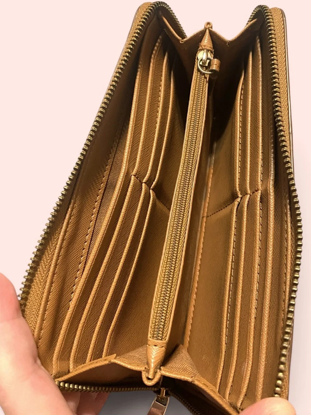 Fossil Tan Full-Zip Wallet